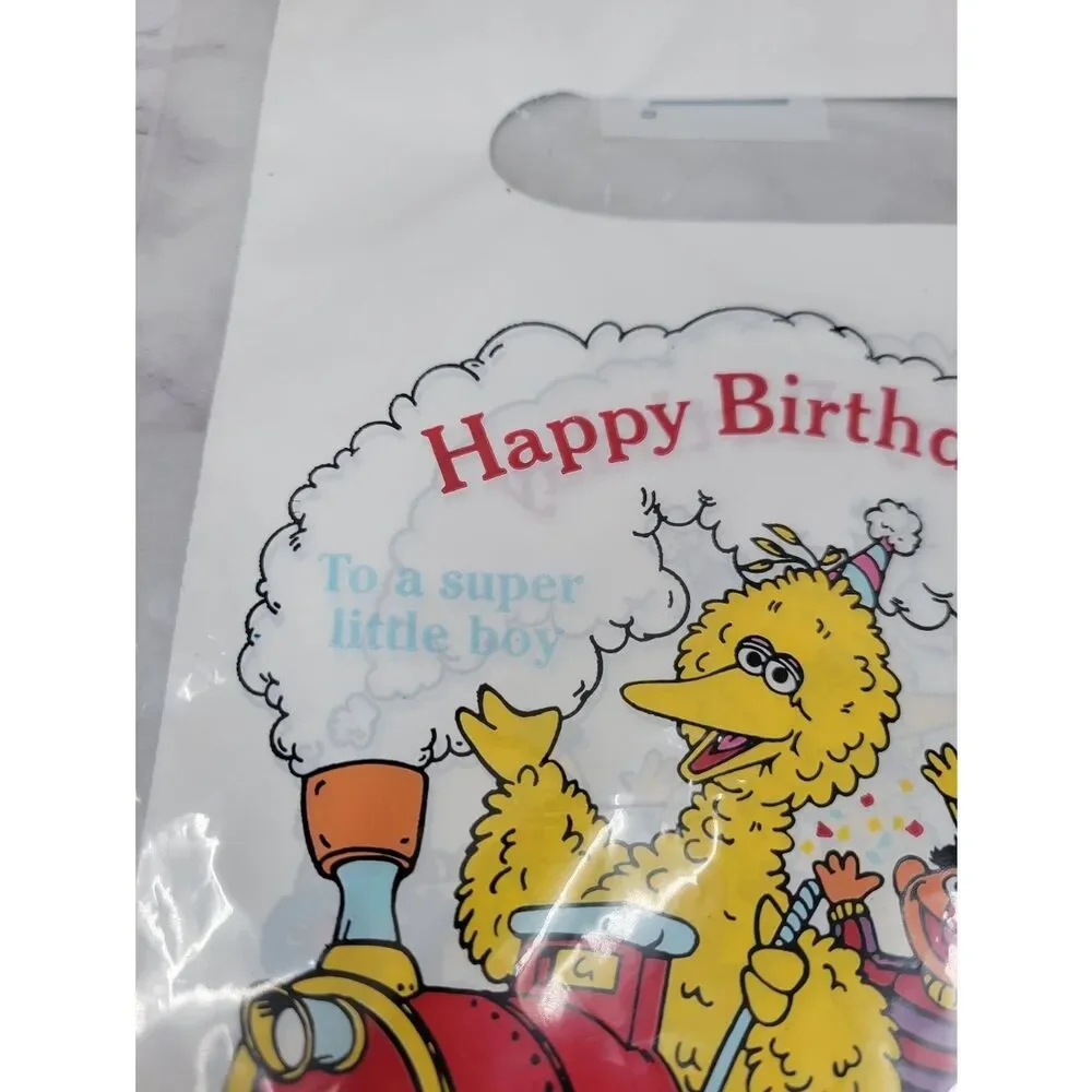 Sesame Street Happy Birthday Party Favor Treat Bags - White Vintage 90s